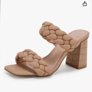 Syktkmx Women's Braided Heeled Sandals